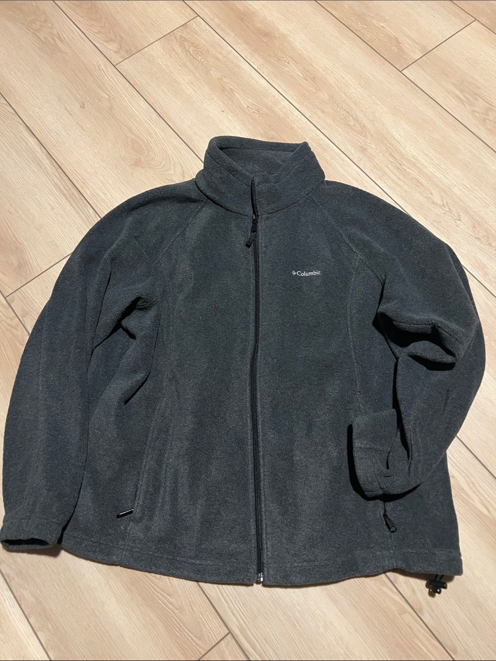 2X Columbia Men's Dark Charcoal Full-Zip Fleece Jacket